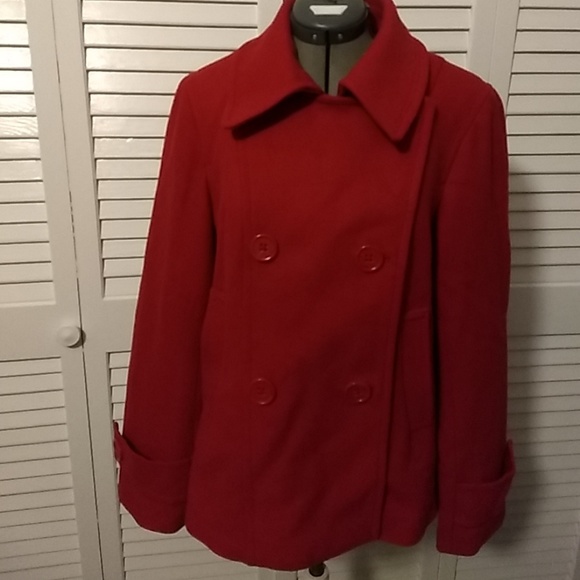 H&M Jackets & Blazers - H&M Red Peacoat